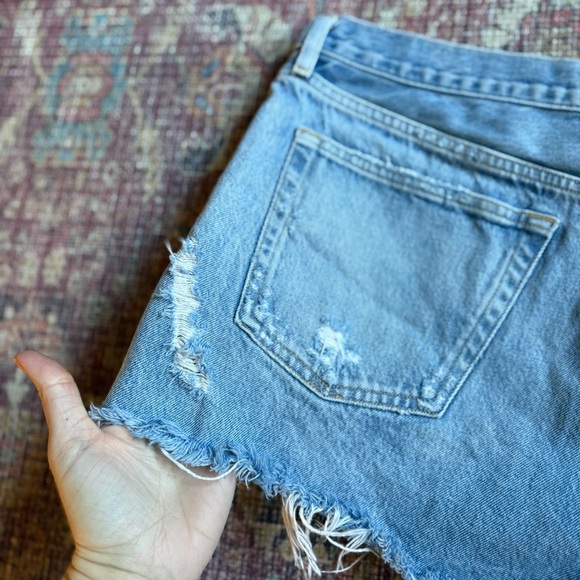 Agolde Button Fly Size 30 Parker Distressed Denim Women Shorts - Picture 10 of 13